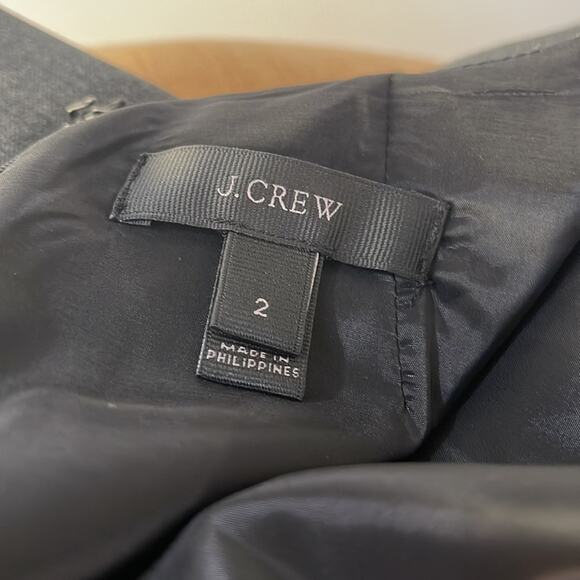 J Crew Long Sleeve Velvet Tie Waist Wool Blend Dress Gray Size 2 NWOT - Picture 12 of 13